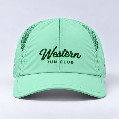 brand script club  seafoam centered front view