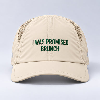 I Was Promised Brunch run cap in bone, centered front view