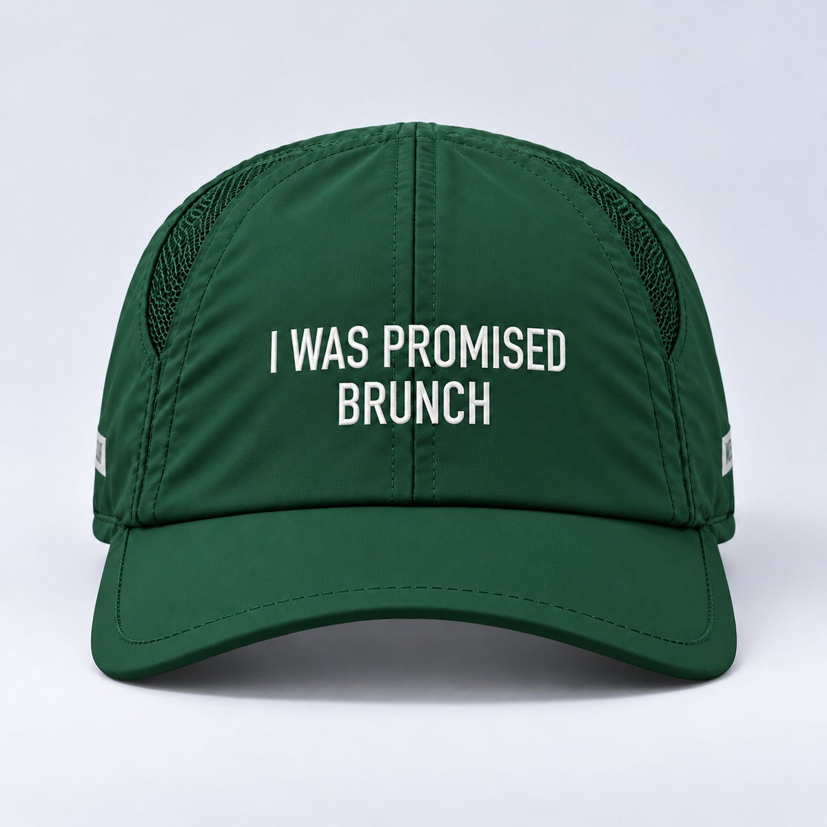 I Was Promised Brunch run cap in forest, centered front view