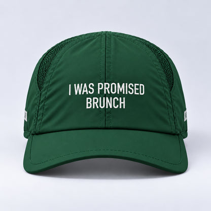 I Was Promised Brunch run cap in forest, centered front view