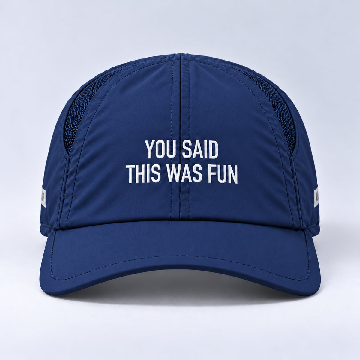 phrase 10 said this was fun  navy centered front view
