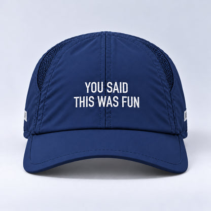phrase 10 said this was fun  navy centered front view