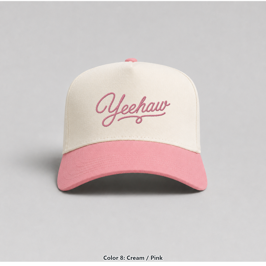Yeehaw hat in Cream / Pink by Western Rodeo