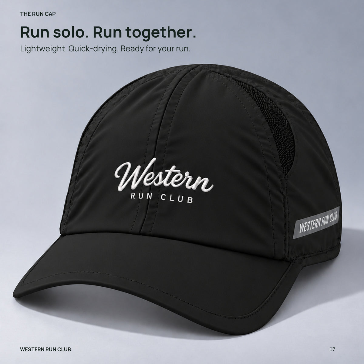Script Club run cap — closing product
