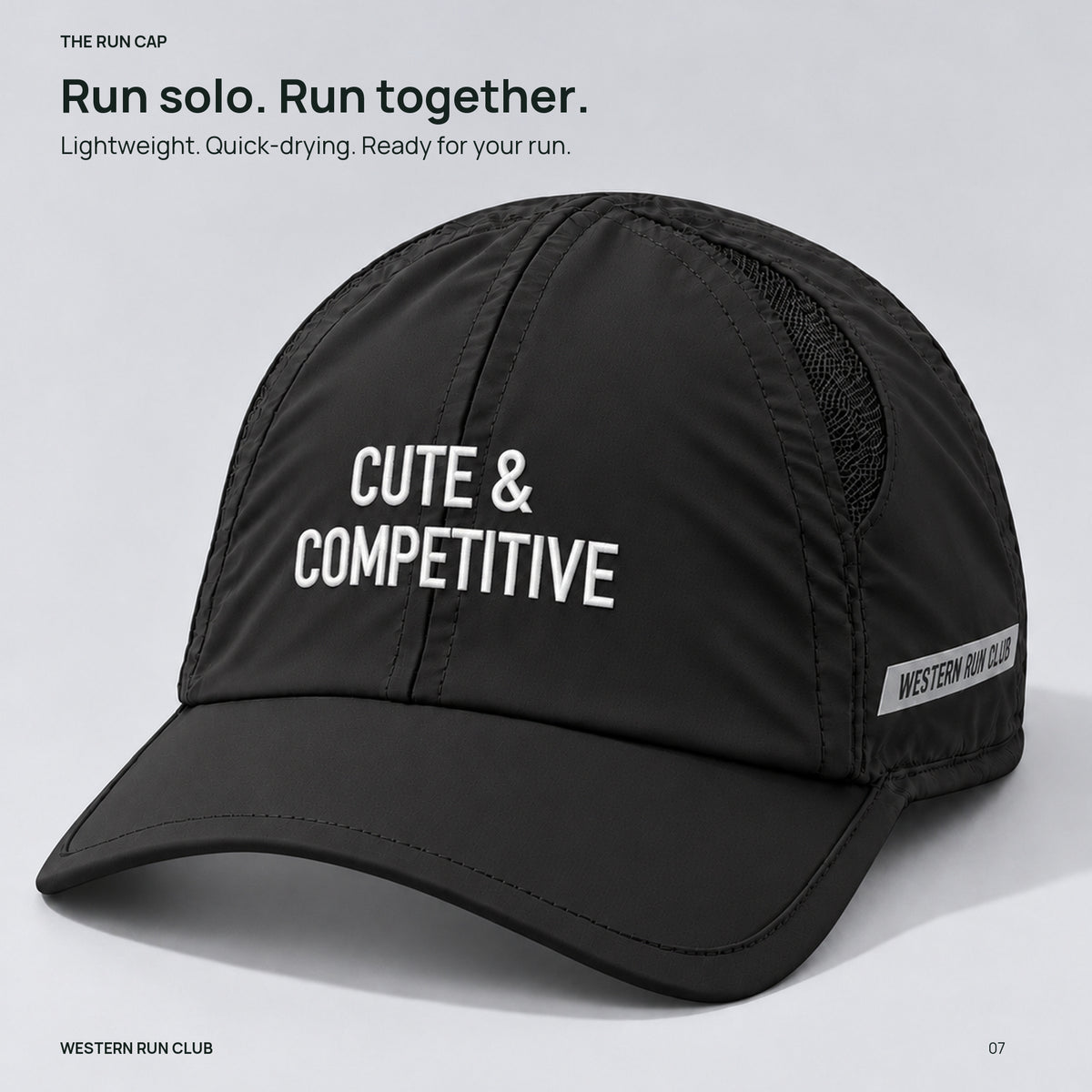 Cute & Competitive run cap — closing product