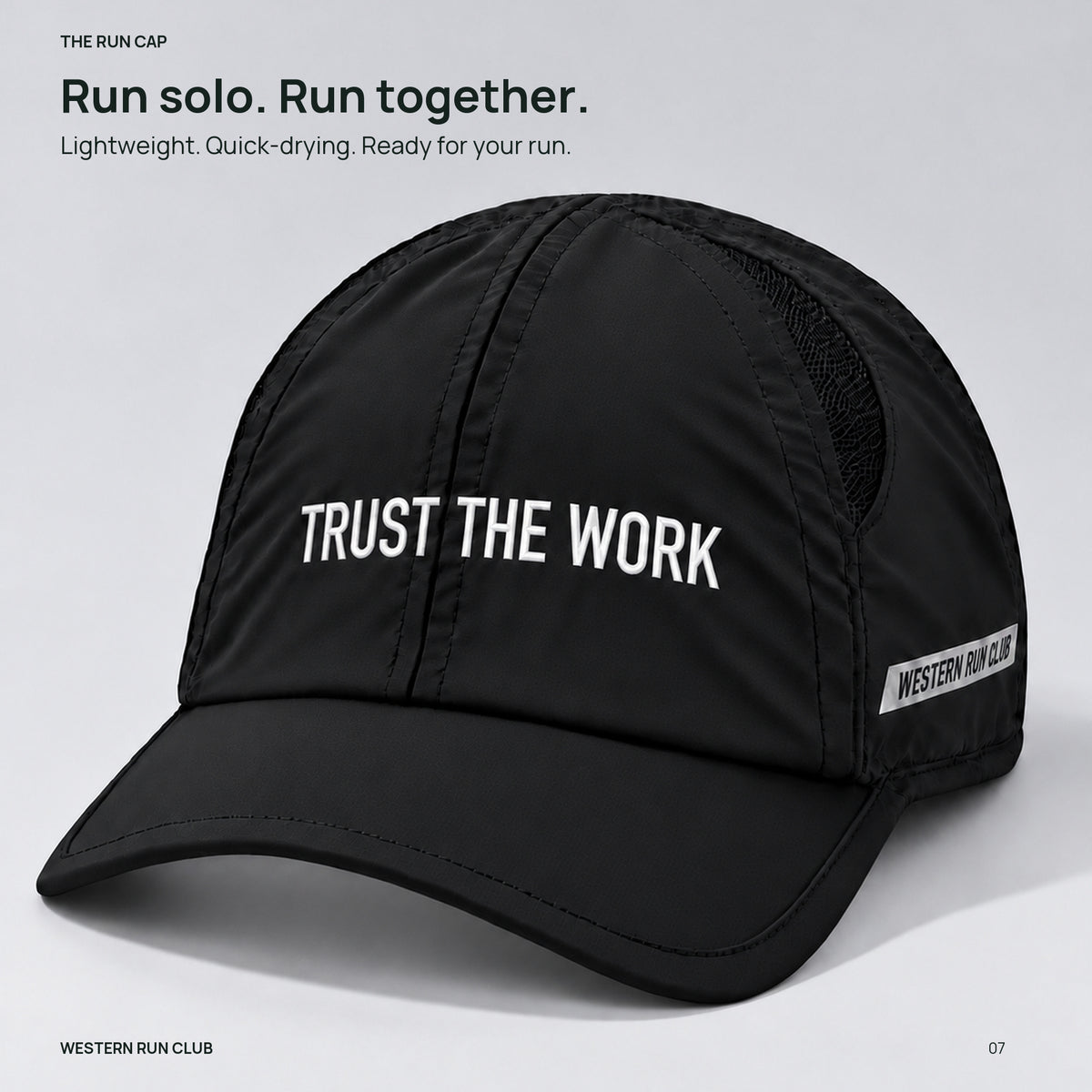 Trust the Work run cap — closing product